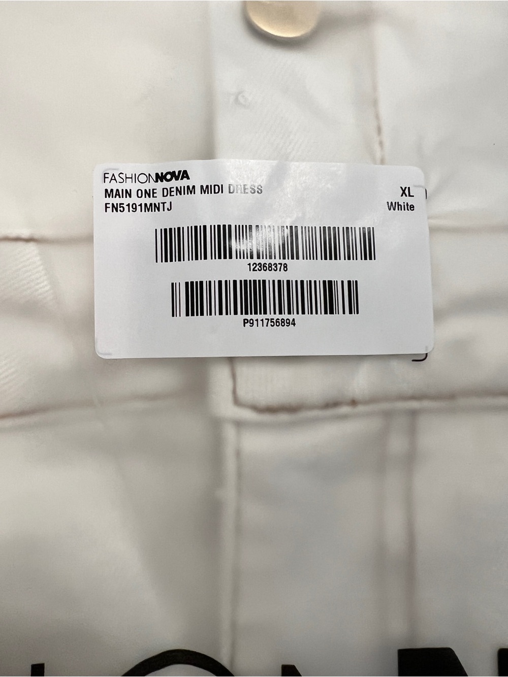 Fashion Nova Strapless White Midi Dress with Front Buttons XL - Picture 4 of 4